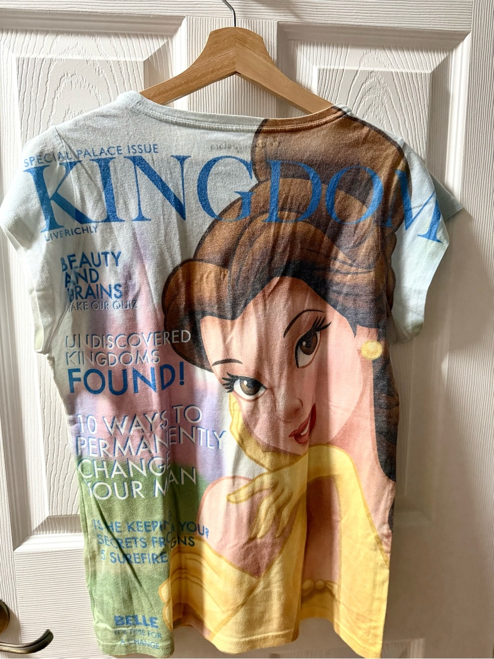 Vintage Y2K Disney Princess Belle Beauty and the Beast All Over Print Shirt - Picture 3 of 4